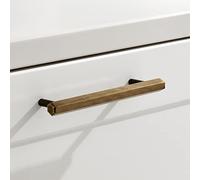 Pushka Home LTD Modern Contemperary Hexagon Antique Gold Cabinet Pull Handles for Door, Cupboards and Drawers (160mm Hole Centre)