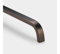 Pushka Home LTD Modern Solid Brass Slim Curved Bronze Bar Handles Suitable for Cabinets, Wardrobes, Doors and Drawers (96mm Hole Centre)