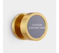 Pushka Home Modern Contemporary Brass Internal Door Mortice Knobs with Personalised Coloured Gloss Inserts (Pair of Handles for one Door) (Plain Ring, Gold)