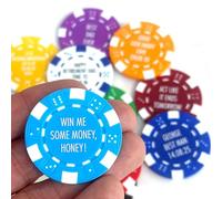 Pushka Home Personalised Message Poker Chip | Custom Casino Token Birthday Gift Poker Present Golf Ball Marker Wedding Favour | 10 Colours Available