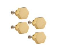 Pushka Home Set Of 4 Small Solid Brass Hexagon Door Knob - Gold