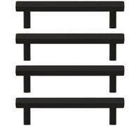Pushka Home Set Of 4 Solid Brass Hexagon Bar Handle 632mm - Black