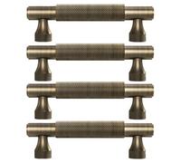 Pushka Home Set Of 4 Solid Brass Knurled Bar Handle 320mm - Antique Gold
