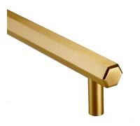 Pushka Home Solid Brass Hexagon Bar Handle 320mm - Brushed Gold Finish