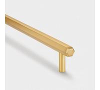 Pushka Home Solid Brass Slim Hexagonal Cabinet Bar Handle 320M - Gold
