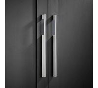 Pushka Home Solid Brass Slimline Pull Bar Handles Modern Brushed Silver Finish | for Cabinets, Wardrobes, Doors, Drawers - PH49 - Hole Centre 320mm