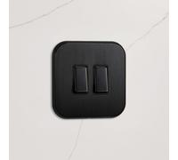 Pushka Home Two Way Rocker Switch (150W) Black in 1G 2G 3G 4G Trailing Edge (2 Gang)