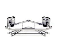 Pushloc Wall Mounted Suction Corner Basket, Chrome, No Drilling