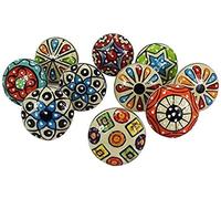 PUSHPACRAFTS 10 x Mix Vintage Look Flower Ceramic Knobs Door Handle Cabinet Drawer Cupboard Pull New