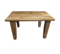 PUSHPACRAFTS Mango Wood Wooden Step Stool, Holds Up to 300 Pounds, Bathroom Step Stool, Foot Stool for kids and Adults - Portable Single Step Stool (Assembly Required) Natural Finish