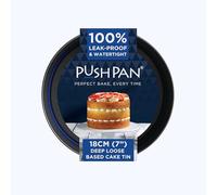 PushPan 7 Inch Deep Cake Tin | Patented Silicone Seal | Leak-Proof & Watertight Round Baking Tin | Non-Stick Low Carbon Steel | 18cm Cake Tin | Dishwasher, Oven & Freezer Safe