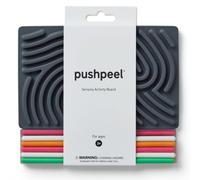 Pushpeel Sensory Activity Board: Silicone Fidget Toy for Calming, Stress, Anxiety, ADHD & Autism | Silent, No Mess | Kids 3+ & Adults | Includes Portable Travel Bag & 11 Strings (Granite)
