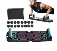 Pushup Board, Portable Workout Board, 40/20/7 Inches, Functional Pushup Stand System, Color Coded Training Guide, Non Slip Sturdy Design for Home Gym and Full Body (Multicolor)