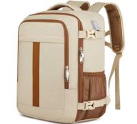 PUSLOM for New Ryanair Cabin Bags 40x30x20 Underseat Small Travel Backpack Cabin Size Rucksack for Plane Hand Luggage Backpack Carry on Bag for Airplanes Flight Bag with USB Charging Port-Beige