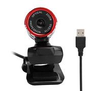 PUSOKEI 1080P Digital Web Camera, Digital Webcam Rotatable Conference/Online Class/Video Call Webcam 1080P Manual Focus Built-In Microphone for Windows/Android TV (Red)
