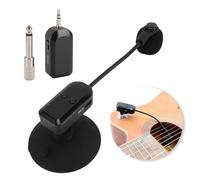 PUSOKEI 2.4G Wireless Instrument Microphone,360° Rotation Clip on Instrument Microphones Pickup System, Full Directional Condenser Mic for Saxophone Guitar Violin Cello Accordion