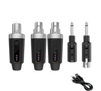 PUSOKEI 2.4GHz UHF Wireless Microphone Transmitter Receiver, Rechargeable XLR Microphone Wireless System for Dynamic Microphone, Audio Mixer, PA System