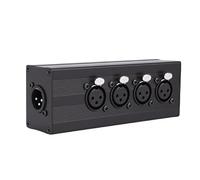 PUSOKEI 3 Pin XLR 1 Male To 4 Female Audio Splitter Box, Parallel Connection Adapter Balanced Converter, 1 in 4 Out XLR Splitter Box for Mixers, Mics, PA Systems, Stage