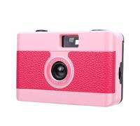 PUSOKEI 35mm Film Camera, Reusable, Focus-Free, Compact & Lightweight, Easy-to-Use, Built-in Flash, 28mm Lens Retro Style Camera for Travel Photography (Pink)