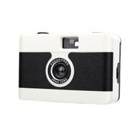 PUSOKEI 35mm Film Camera, Reusable, Focus-Free, Compact & Lightweight, Easy-to-Use, Built-in Flash, 28mm Lens Retro Style Camera for Travel Photography (White)