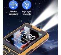 PUSOKEI 4G LTE Unlocked Phones with SOS Button, Loud Speaker & Speed Dial, Large Button Cell Phone for Seniors, 2.6 Inch Dumbphone with 2500mAh (Gold)