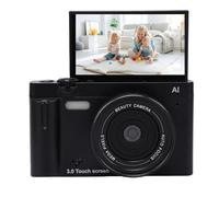 PUSOKEI 4K 64MP Digital Camera, Autofocus WiFi Vlogging Camera with 4" LCD Touchscreen, 180° Flip Screen, Anti Shake, 18X Zoom, AI Beauty Filters, for Travel, Photography