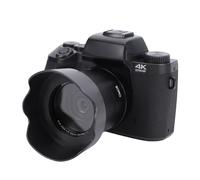 PUSOKEI 4K 64MP Digital Camera, Digital Video Camera with 4.0 Inch Touchscreen, 16X Zoom, Front & Rear Lens, APP Control, Flash, Lens Hood, for Photography