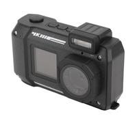 PUSOKEI 4K 65MP Underwater Camera, 2.88in 1.44in Dual Screen Digital Camera, 2500mAh 33FT Continuous Shooting, Timed Shooting, Time Lapse, Autofocus Camera for Snorkeling (Black)