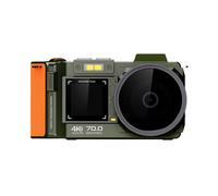 PUSOKEI 4K 70MP Digital DSLR Camera for Photography, F1.8 Autofocus & 50X Zoom Vlogging Camera with Double Screen, Time Lapse and Slow Motion, WiFi Support (Olive Green)