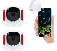 PUSOKEI 4MP 2K Window Camera Bluetooth, 2 Pack, 2.4/5GHz WiFi Indoor Cameras for Home Security, 140 Wide Angle, Al Color Night Vision, Motion Detection, 24/7 Recording
