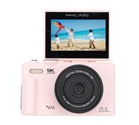 PUSOKEI 5K 75MP Digital Camera, WiFi Vlog Video Camera with 18X Digital Zoom, 3" 180° Flip Screen, Autofocus, Macro Photography, LED Fill Light, HD Webcam Live Streaming
