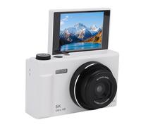 PUSOKEI 5K 75MP HD Digital Camera, Autofocus Vlogging Camera with 18x Zoom, 2.8 Inch 180° Flip Screen, Smart Dial Control, for Travel Photography and Selfies (White)