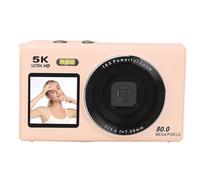 PUSOKEI 5K 80MP WiFi Digital Camera, Vlogging Camera with Front & Rear Dual Lens, 18X Zoom, 2.8" UHD Screen, Auto Focus, Fill Light, for Teens Kids Beginners Travel Vlogging (Pink)