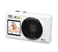 PUSOKEI 5K Digital Camera - 80MP Retro Camera for Photography, 18X Zoom, Dual Lens, WiFi Video Camera with 2.8" & 1.5" HD Screen, Webcam Function, for Beginners Teens Kids (32GB)
