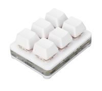 PUSOKEI 6 Keys DIY Programmable Keypad, USB Wired Mechanical Gaming Keyboard with Hot Swappable Switches, RGB Mechanical Keyboard for Office, for Linux, for OS X (White)