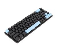 PUSOKEI 68 Keys Compact Layout, Mechanical Blue Switch, 10 RGB Backlit Modes, N Key Rollover Gaming Keyboard with USB C, Plug and Play, for FPS Gamers (Black Blue)