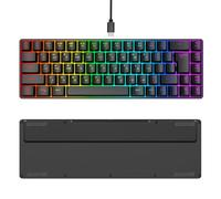 PUSOKEI 68 Keys Mechanical Gaming Keyboard, RGB Backlit with 18 Lighting Modes, Wired Type C USB Keyboard for PC Laptop Gaming and Office Use (Black)