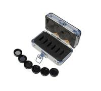 PUSOKEI 6Pcs Telescope Eyepiece Filter Set, 1.25" ND2 ND4 ND8 ND16 ND32 ND64 Telescope Eyepiece Filter Kit with Metal Storage Box for Enhancing Definition and Resolution