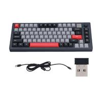 PUSOKEI 75% Wireless Mechanical Gaming Keyboard, Colorful Multimedia Screen RGB Backlit Hot Swappable Pre Lubed Linear Switches Gasket Structure, with Multi Function Knob Control (Gray)