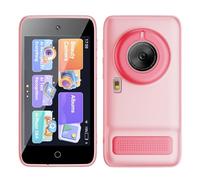 PUSOKEI AI Kids Camera with WiFi, Photo Recognition, Voice Dialogue, Dual Lens, Multi Effects, 16GB Storage, 4 Inch Screen AI Learning Digital Video Camera (Pink)