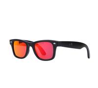 PUSOKEI AI Smart Glasses, Real Time Translation, Blue Light Blocking Red Coating Lens, Wireless Calling & Music Playback, with AI Voice Helper, for Business Travel Sports