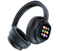 PUSOKEI AI Translation Wireless Headphones with LCD Touch Screen, Bluetooth 6.0, 7.1 Channel, 115 Languages Translation Real Time Translator Headset for Travel, Business & Learning