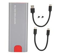 PUSOKEI Aluminum M.2 NVMe SSD Enclosure, 10 Gbps USB3.1 Gen2 to PCIe NVMe M Key M.2 2230/2242/2260/2280 SSD External Enclosure, Compatible with Windows 7/8/8.1/10,OS X (Gray)