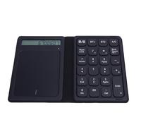 PUSOKEI Bluetooth Number Pad with Touchpad and Calculator, 23 Keys Ultra Thin Wireless Numeric Keypad, USB C Rechargeable Foldable Numpad with PU Leather Case, for Wins/iOS/Android