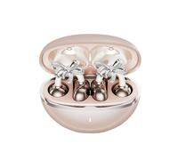 PUSOKEI Bluetooth V6.0 Open Ear Earbuds with Butterfly Earrings, Wireless Clip On Earbuds with Intelligent Noise Cancelling, 4H Playtime, with Charging Case, for Women, Sports