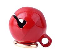 PUSOKEI Cat Collar Bell Iron Round Bell with Keychain, Attach to Collar or Fabric As Desired, Clear Sound for Locating Pets, 1 Piece (red)