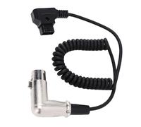 PUSOKEI Coiled XLR Power Cable Right Angle | D Tap B Male to 4 Pin Connector for DSLR