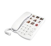PUSOKEI Corded Landline Telephone with 9 Pictured Big Buttons, Extra Loud Ringer, One-Touch Dialing, Easy to Use for Visually Impaired