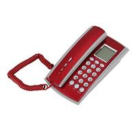 PUSOKEI Corded Telephone with Caller ID, English Foreign Trade Small Extension Phone for Home/Office (Red)