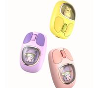 PUSOKEI Cute Wireless Mouse, 2.4G BT3.0 BT5.0 Tri-Mode Bluetooth Mouse, Silent Operation & Ergonomic with RGB Backlight, for Laptops Tablets Computers Working Gaming (Yellow)